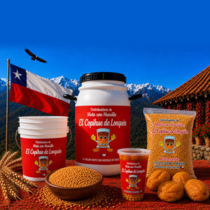 Barrica de 30 litros con jugo y huesillos